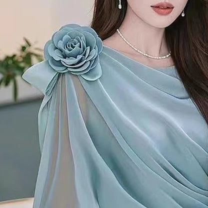 Spring Autumn New Solid Color Solid Color Long Sleeve Blouse Women High Street Casual Floral Patchwork Pullovers Elegant Tops