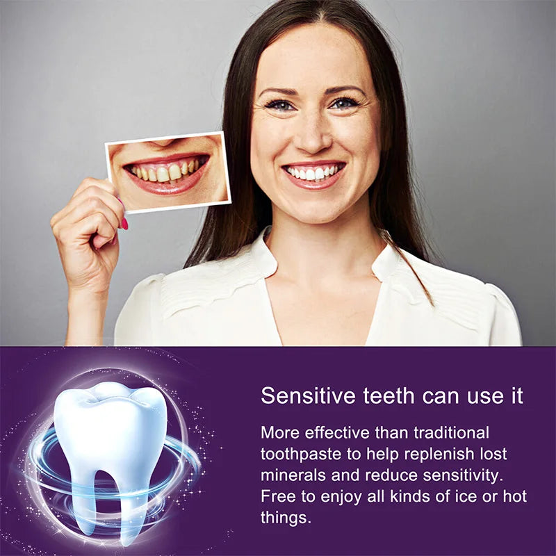 Simple Purple Brightening Powder - Conceals Stains, Non-Allergenic - Enamel-Safe Toothpaste Whitening Powder Suitable for Coffee, Tea, Food, Wine, and Tobacco Stains.