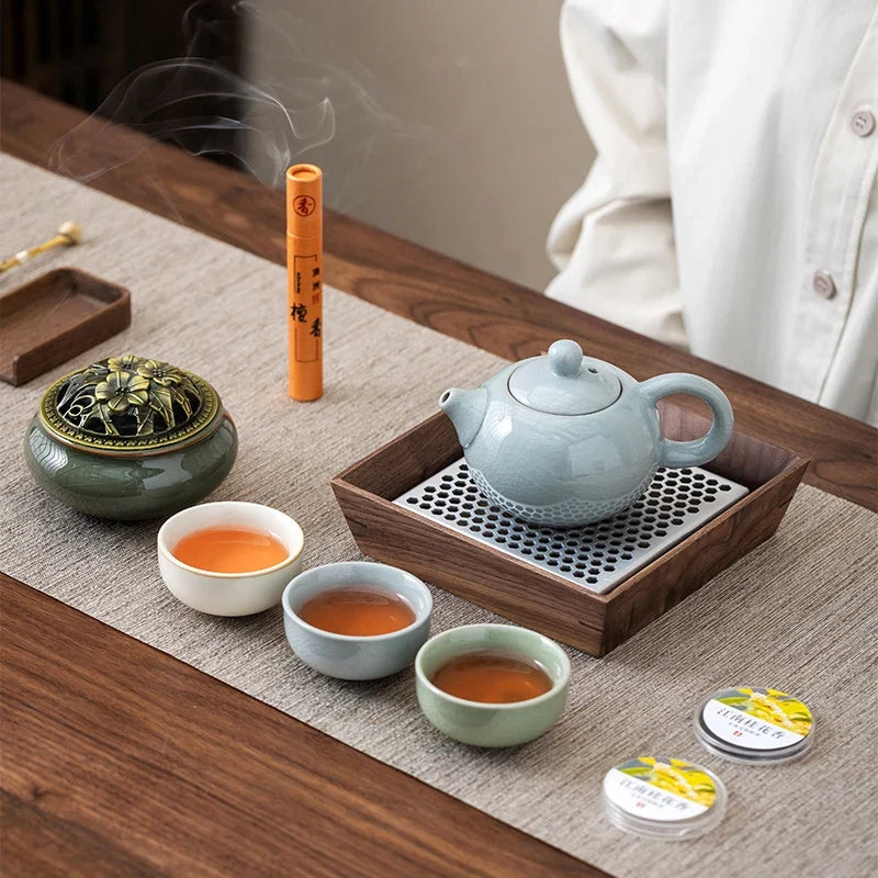 China-Chic Cultural and Creative Tea Set Gift Set Customized logo for business gift giving activities