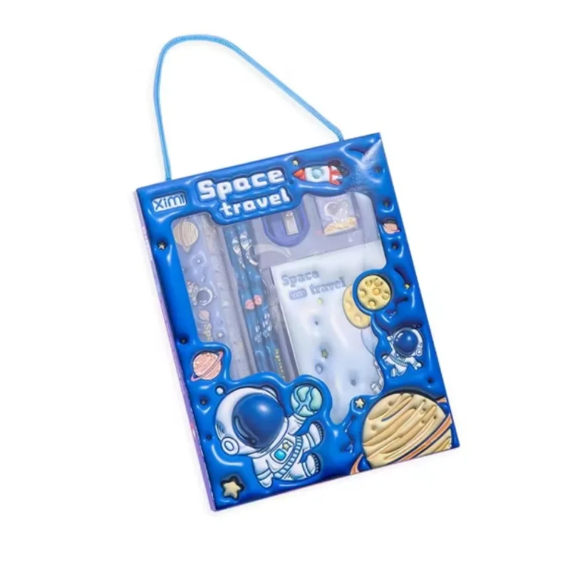 1 Set Cartoon Stationery Set Including Pencil Notebook Ruler Eraser Pencil Sharpener Student School Supplies Stationery Gifts