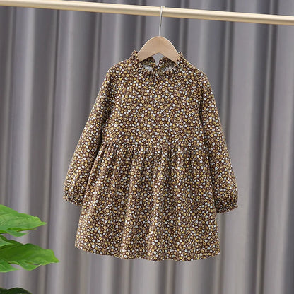 Baby Girls' Dress New Long Sleeve Spring Autumn Girl Clothing Cotton Flower Princess Party Dress Children's Fashion Clothes