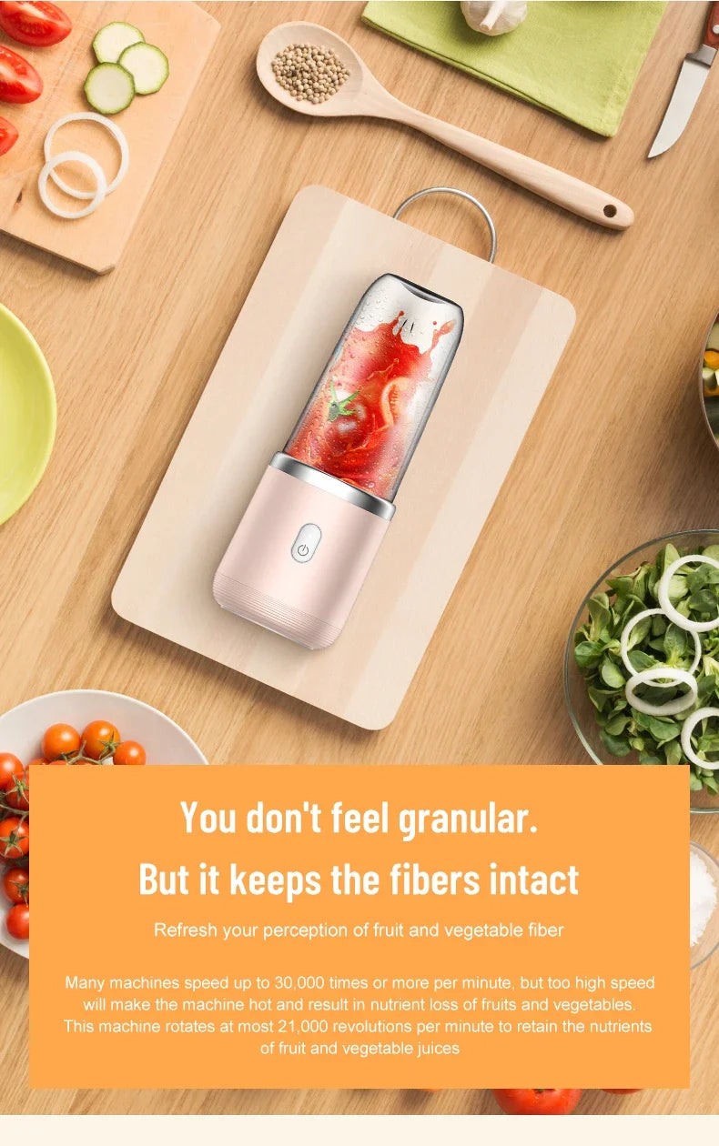 Portable Electric Juicer Mini Home Mixer Multifunctional Fruit and Vegetable Crushing Mixer USB Charging Juice Cup Juicing Tool