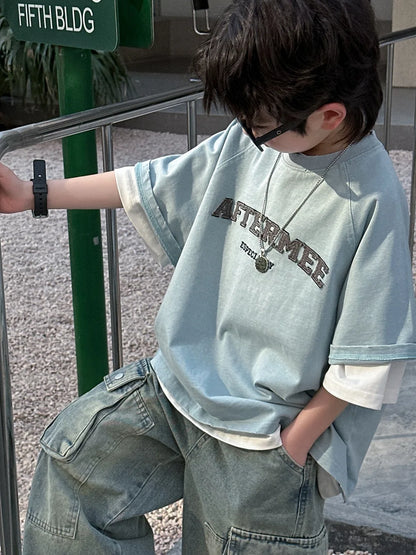 Spring Summer New Children's  Short Sleeve T-shirt