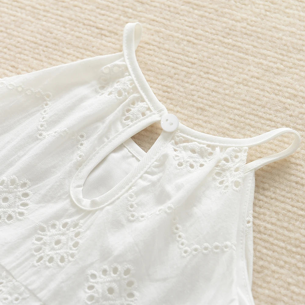 Girl Summer New Fashion Cute Solid A-Line Slip Dress 1 Pc Children Daily Casual Party Clothes 2-7 Years