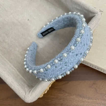 Women Hair Accessories France Pearl Beaded Hairhoops Headwears Weave Hairbands for Women Fashion Headband Accessories