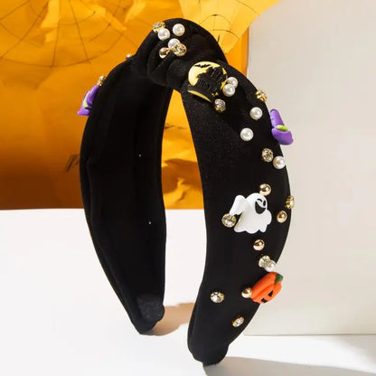 Designer Hair Accessories for Women Featuring Skull, Letters, Diamonds, and Rice Beads, Halloween Styling