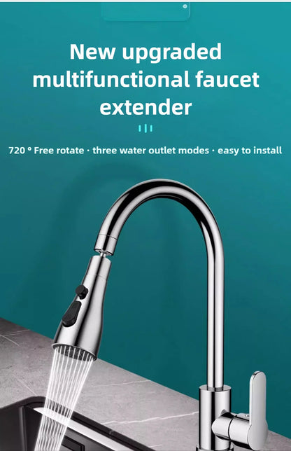 Universal 360° Rotate Kitchen Faucet Extender Aerator Plastic Splash Filter Kitchen Washbasin Faucet Bubbler Nozzle Aerator