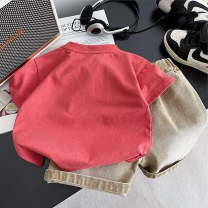 Children's Clothes Summer Thin Loose Casual Kids Tracksuit Popular Design Baby Boy Short Sleeve Suit T-shirt Shorts