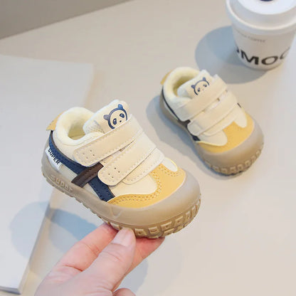 Baby Sneakers Warm Fur Inside Infant Shoes Autumn Winter Little Boys Girls Casual Shoes For Baby Pink, Yellow
