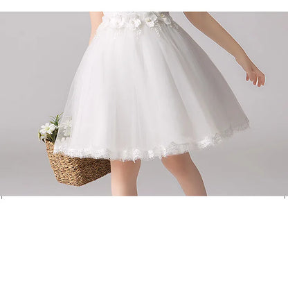 Girl's Princess dress Children's Day Birthday Party Lace Bubble skirt Summer style Dress