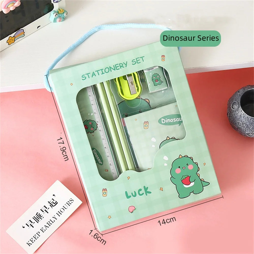 5/6pcs Stationery Sets Boys Girls Kids Learning Gift Box Pencil Notebook Ruler Eraser Set School Students Teacher Reward Gift