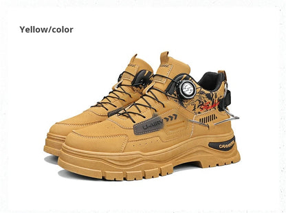 Men's Casual Outdoor Boots Fall Breathable Trendy Versatile Leisure Knob Board Shoes Anti-slip Riding Fashion Sneakers
