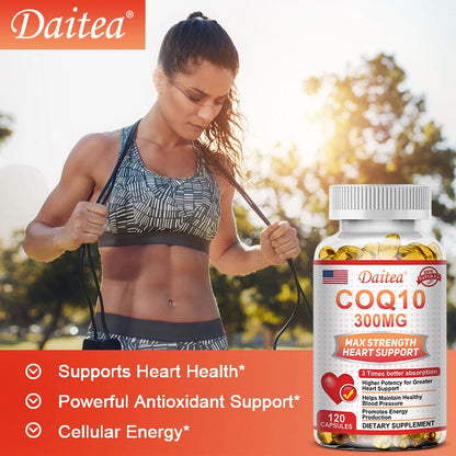 Coenzyme Q10 Capsules, 300 Mg Each, To Promote Cardiovascular Health and Heart Health, Provide Energy To Support Joint Health