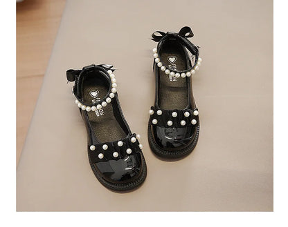 Spring Autumn Girl Glossy Leather Shoes Fashion Children Princess Causal Dress Flats Sweet Bowtie Kids School Mary Jane Shoes