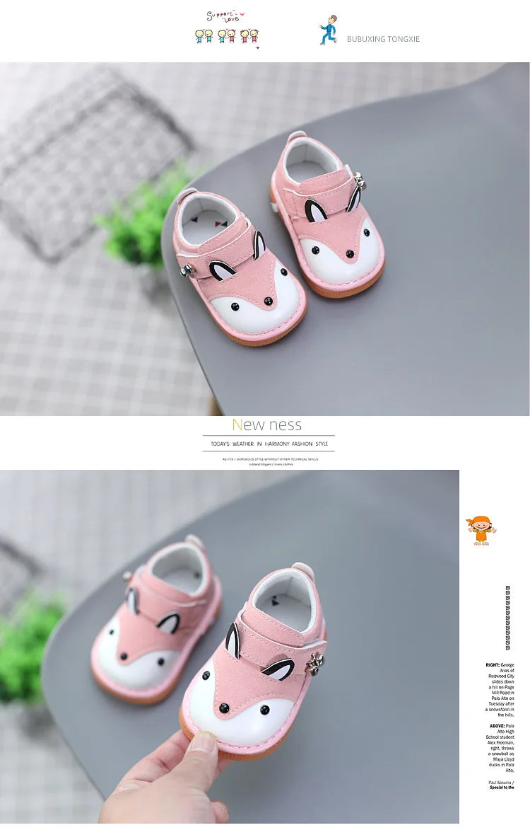 Kawaii Casual Shoe Childrens Shoes Squeaky Baby Shoes Soft Sole Infant Walking Shoes for Boys Girls 1 2 3 Years Old Breathable