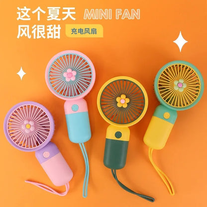 Portable Handheld Fans USB Charging Cartoon Desktop Mini Fan Fisherman Student Summer Outdoor Climbing Fishing Tools Fans