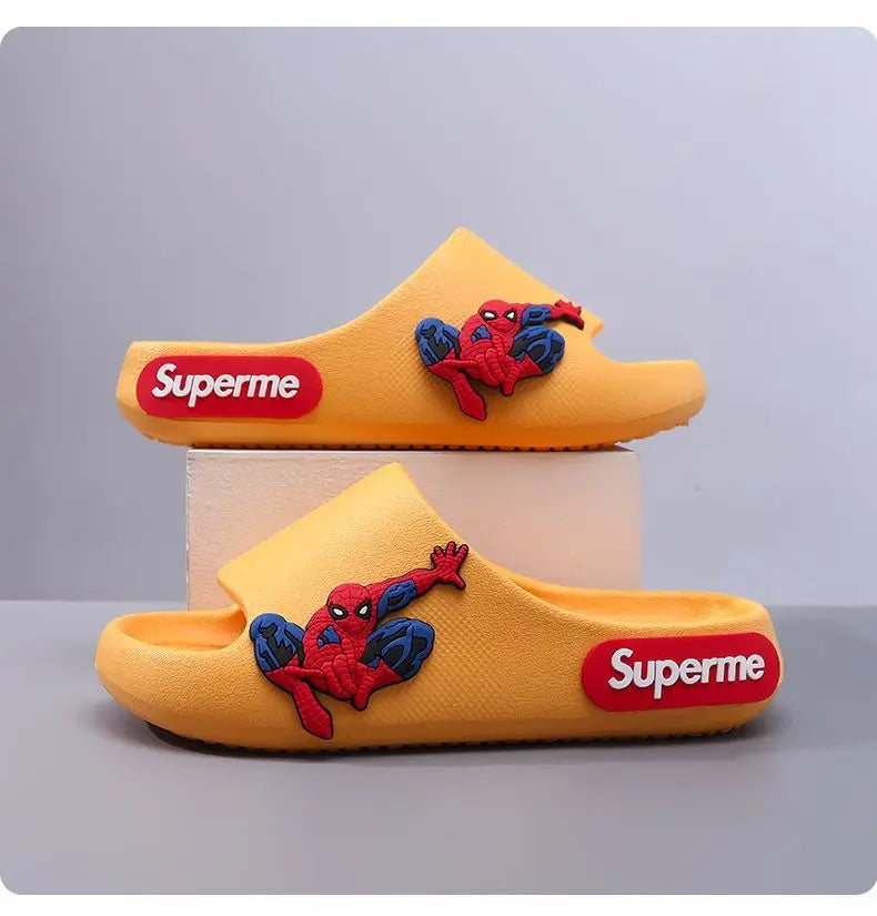 Anime peripheralsMarvel cartoon Spider-Man children's home anti-slip sandals New flip-flop boys soft-soled beach sandals EVA