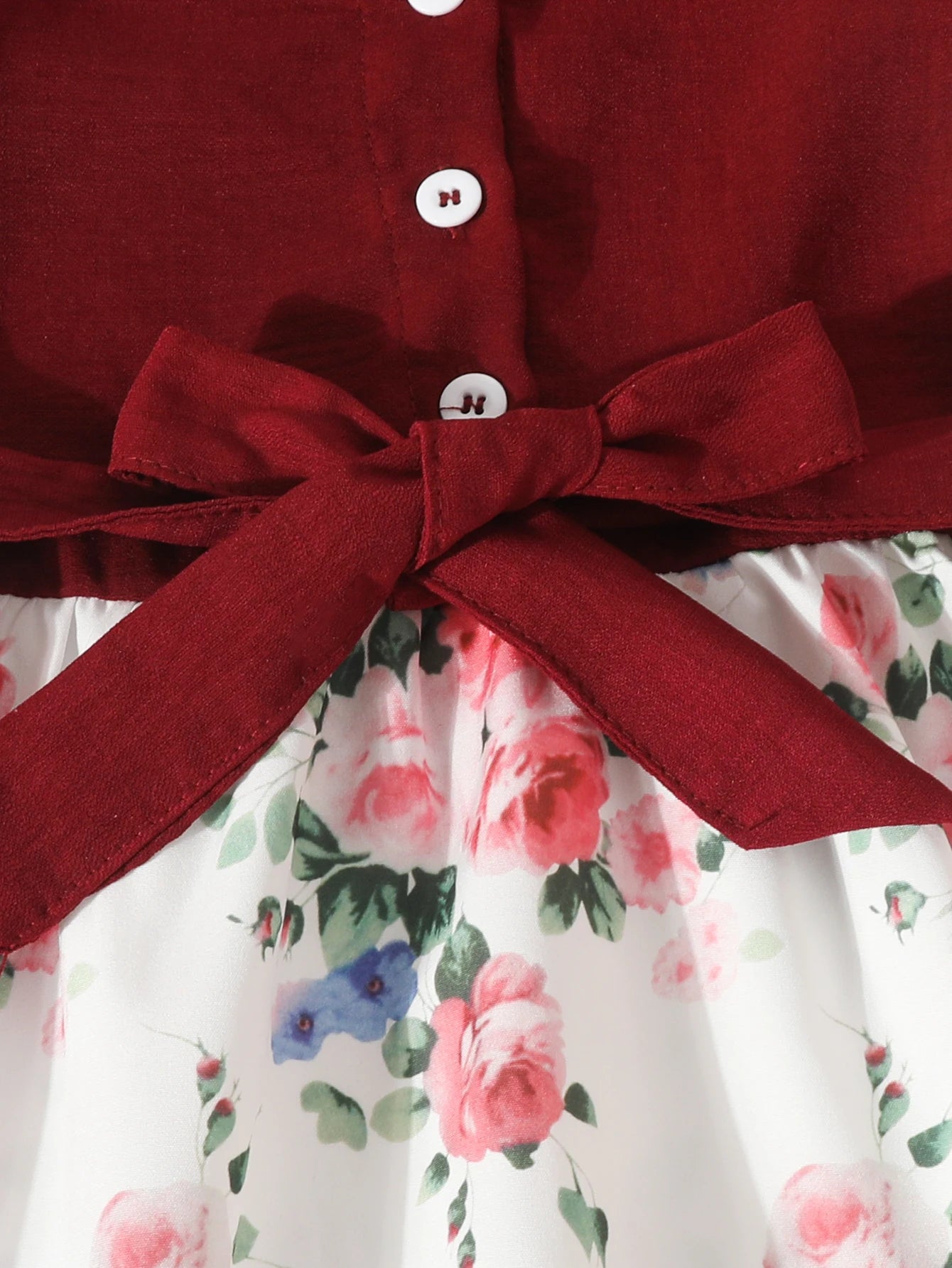 Girls' New Summer Collection: Flutter Sleeve Dress Floral Print Princess Dress with Belt Casual Dress for Girls