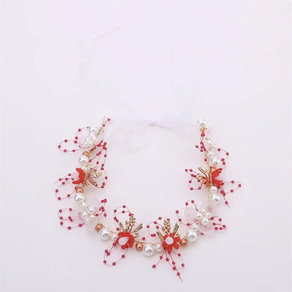 Elegant Girls Headband Lmitated Pearl Hair Headdress Baby Girls Flower Wreath Bride Garland Head Hoop Wedding Headbands Hair