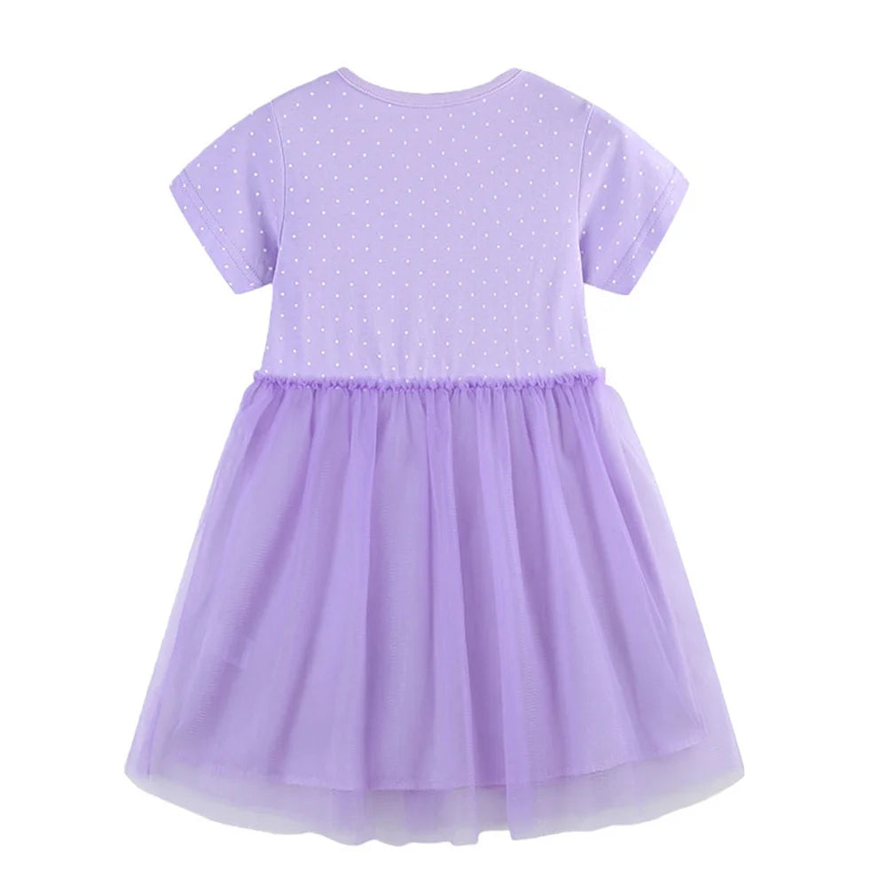Summer New Design Girls Dress Dancing Girls Embroidery Short Sleeve Kids Vestidos Birthday Party Baby Clothing Wedding Dresses