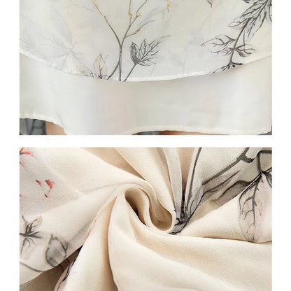 Summer New Elegant Fashion Printing Tank Dress Ladies Sleeveless Holiday Casual Robe Women Drawstring Waist A-line Midi Vestidos