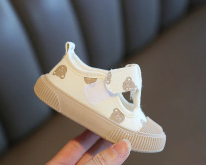 Square Mouth Boys/Girls' Casual Shoes Spring Cartoon Soft Sole Walking Shoes Boys/Girls Small Children Shoe TPR Sole Canvas Shoe
