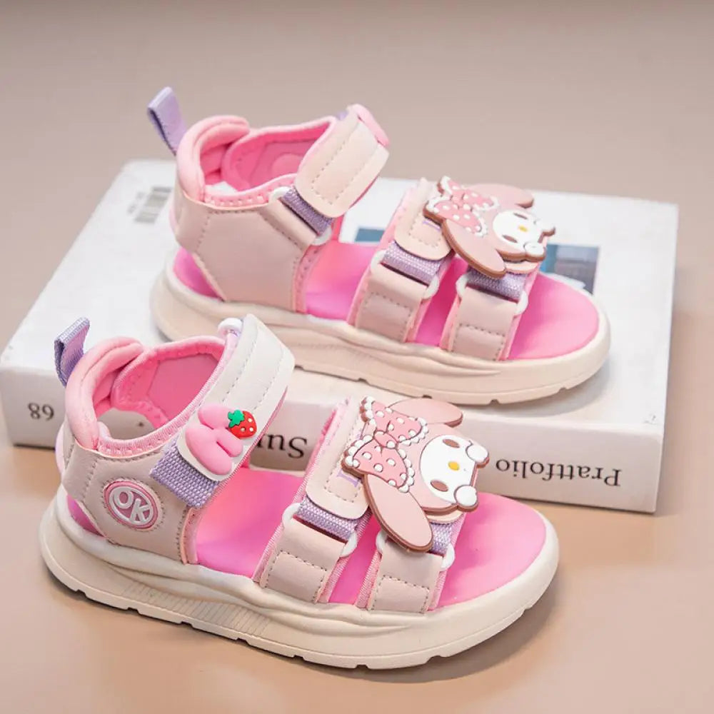 Kids Girls Sandal Sanrio Kawaii Anime Melody Children Shoes Girly Heart Summer Cute Cartoon Student Beach Shoes