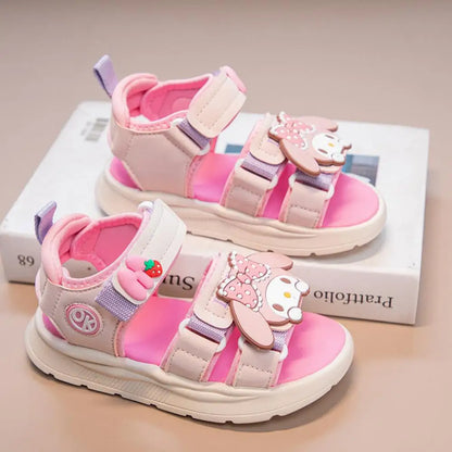 Kids Girls Sandal Sanrio Kawaii Anime Melody Children Shoes Girly Heart Summer Cute Cartoon Student Beach Shoes