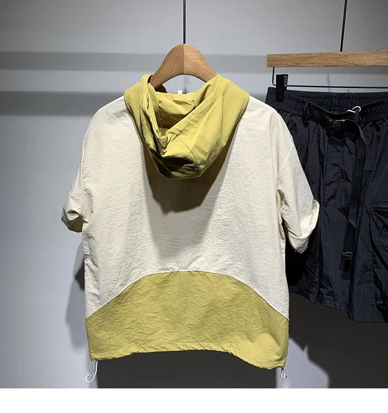 Faionable Color Blo Men's T-irt Casual Lightweight ort Sve Hoodie Polyester Fiber Spring Summer Trendy Workwear (Available)