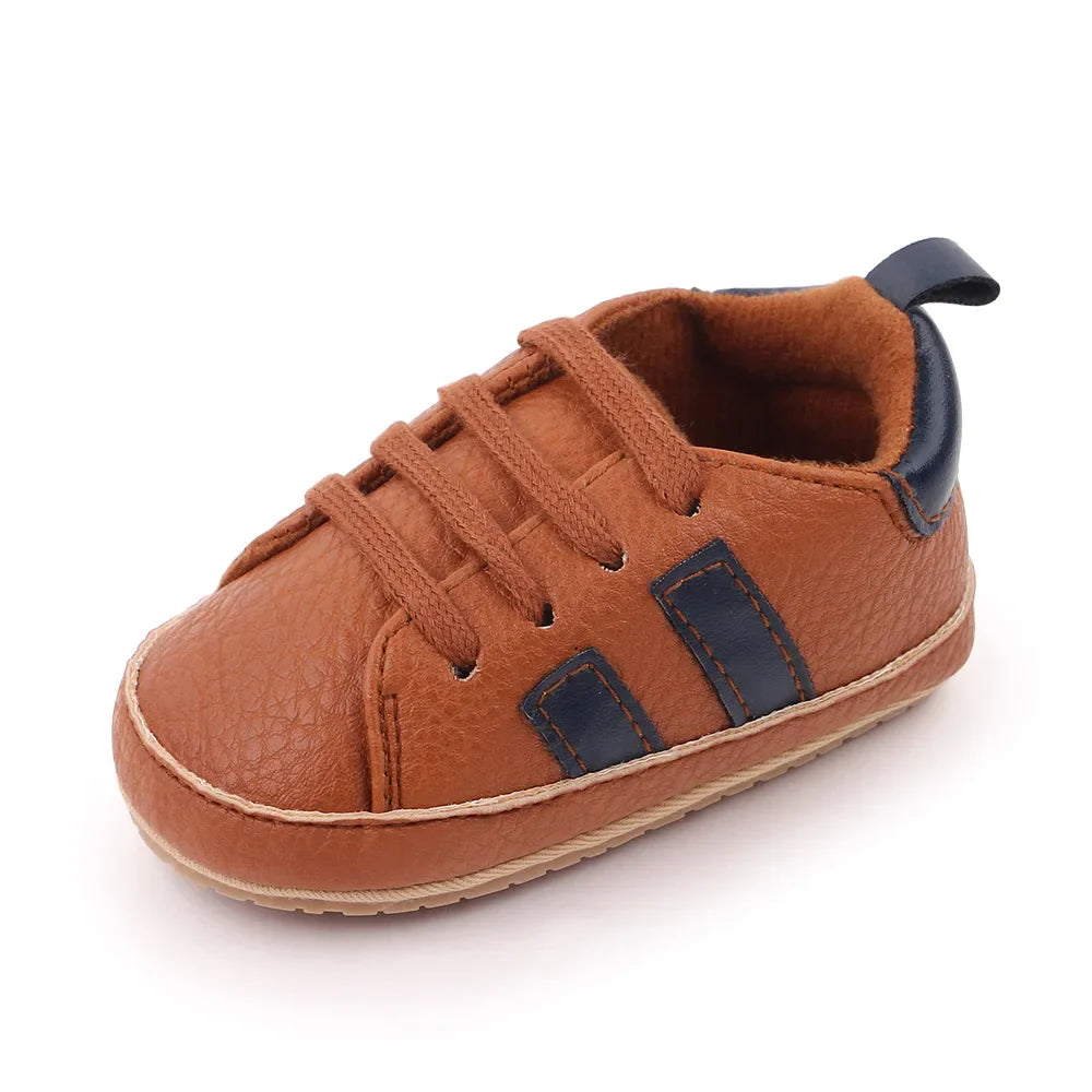 Baby Casual Shoes Non-slip Sole and PU for Toddler Boys and Girls Outdoor Walking Sneakers