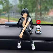 One Piece Luffy Dashboard Figure made from durable PVC for car dashboard decoration, office desk display, and anime collection