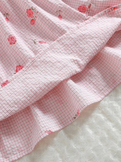 Dresses For Girl Summer Sleeveess Square Collar Print Floral children's Dress Fashion Streetwear Costume