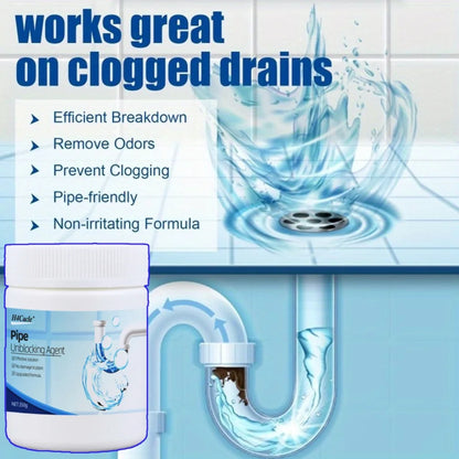 Anti-Clog Drain Pipe Cleaner Fast-Acting Hair & Grease Dissolver Safe for Pipes Kitchen Bathroom Septic, Toilet Bowl Cleaner