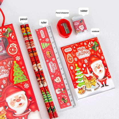 1 Set Cartoon Stationery Set Including Pencil Notebook Ruler Eraser Pencil Sharpener Student School Supplies Stationery Gifts
