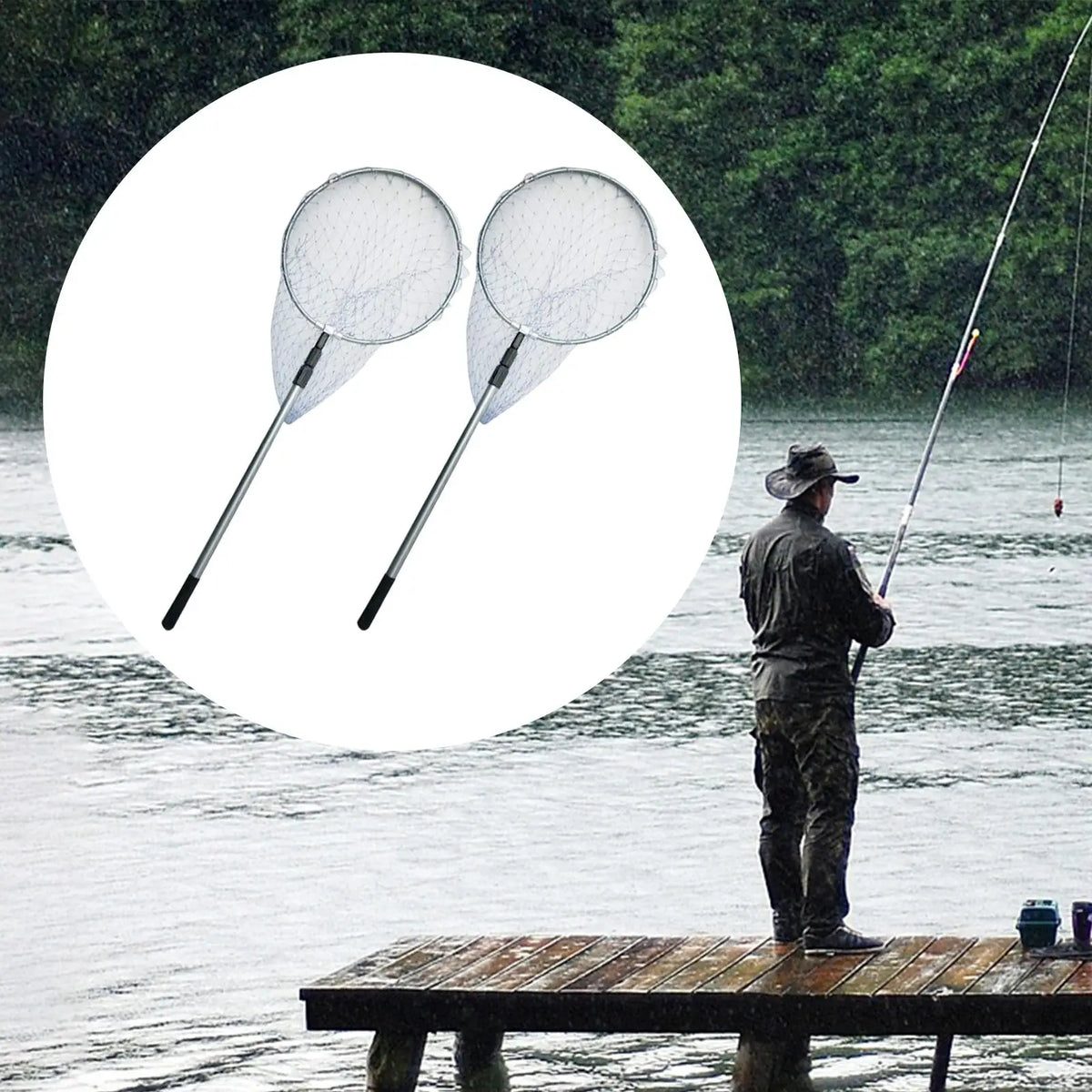 Fish Landing Net Long Handle Fish Releasing Net for Freshwater Men Women