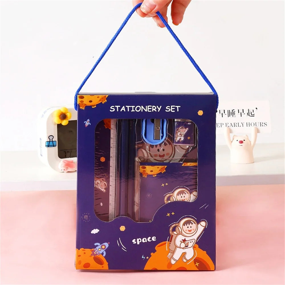 5/6pcs Stationery Sets Boys Girls Kids Learning Gift Box Pencil Notebook Ruler Eraser Set School Students Teacher Reward Gift