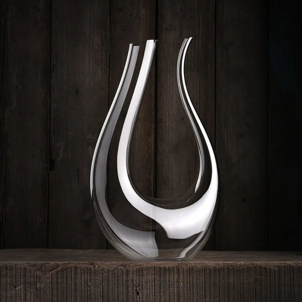 Luxury 1.2L U-shaped Wine Decanter Swan Design Crystal Glass Carafe Wine Aerator Transparent Wine Dispenser Party