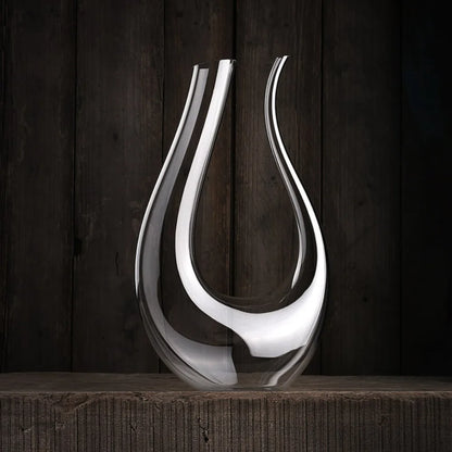 Luxury 1.2L U-shaped Wine Decanter Swan Design Crystal Glass Carafe Wine Aerator Transparent Wine Dispenser Party