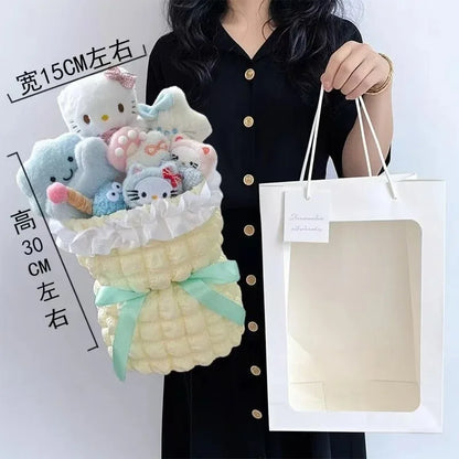 Kawaii Hello Kitty Cat Plush Doll Bouquet Girl Heart Birthday Gift Girl Giving Boyfriend Holiday Decoration Holiday Gifts