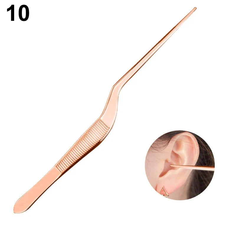 Baby Ear Cleaner Tweezer Soft Ear Picks LED Flash Light Ear Wax Curette Picker Ear Cleaning Tool Ear Wax Dig Removal Earpick Set