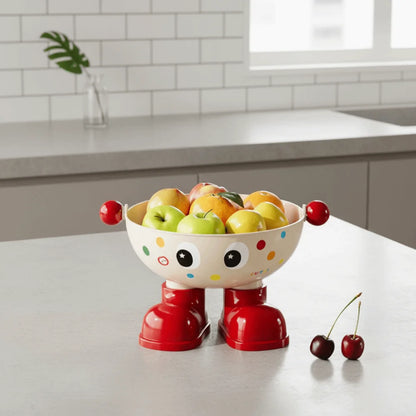 Large Capacity Snack Fruit Plate High Foot Design Thickened Kitchen Dish Rack Cartoon Plastic Tea Table Plate Party Serving