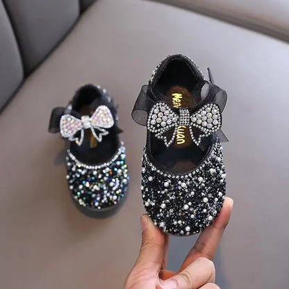 Rhinestone Sequins Girls Princess Shoes Children Party Dance Shoes Student Spring Autumn New Flats Kids Performance Shoes