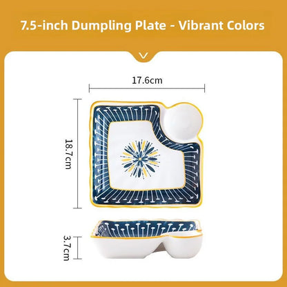 Cerc Plate Dining Di Heat Resistant Dumpling Plate with Vinegar Di Multi Functional Fruit Plate Trendy Network Bestseller
