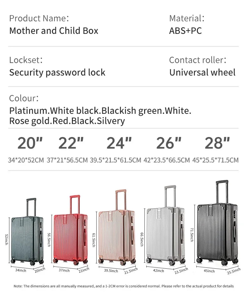 100% Aluminum Magnesium Alloy Travel Luggage Trolley Luggage 20 22 24 26 28 Inch Trolley Luggage Carry-On Luggage With Cup Holde