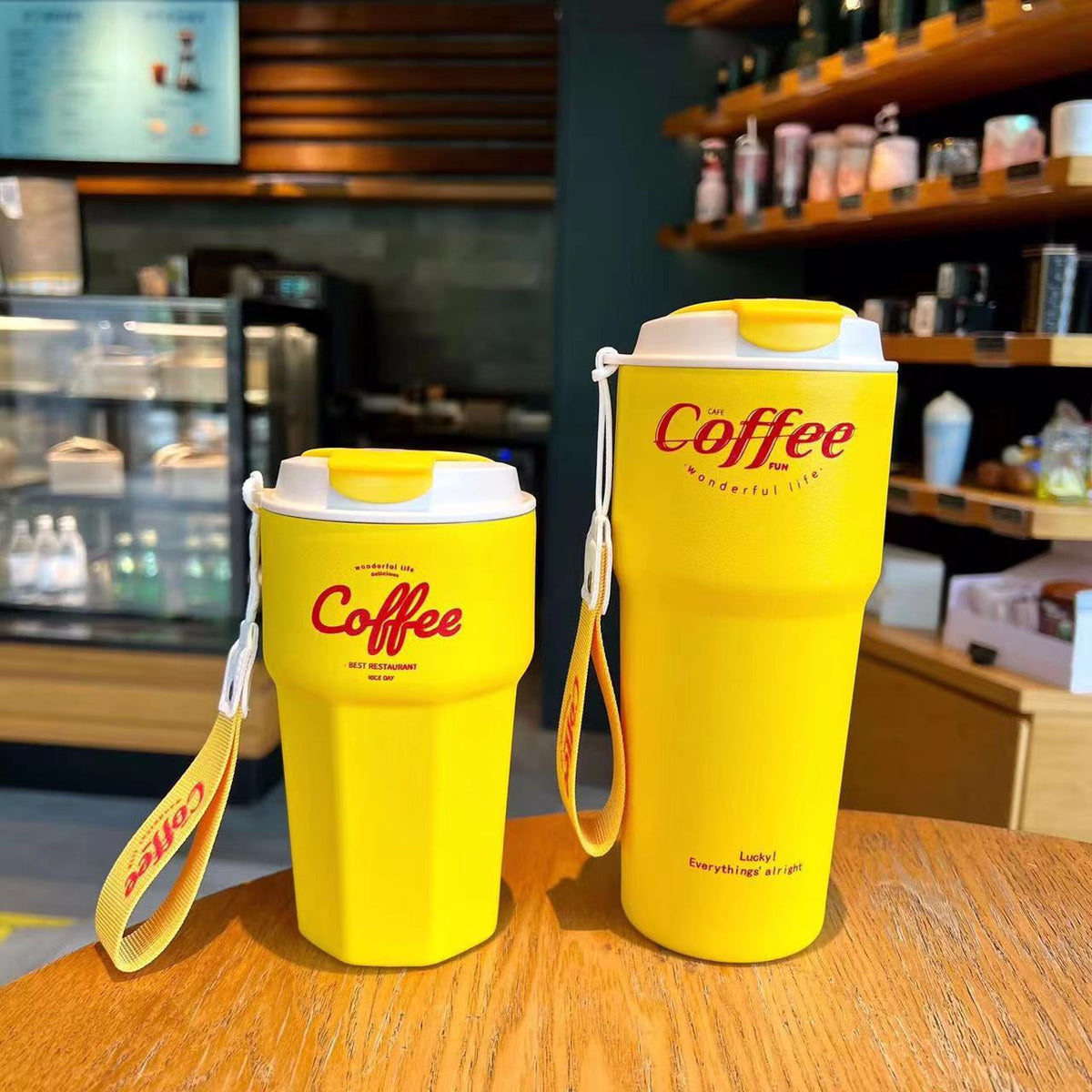 Stainless Steel Vacuum Coffee Mug with leak-proof lid, double-wall insulation, available in 420ml and 620ml for travel, office, and daily use