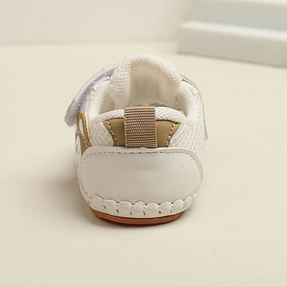 Baby Sneakers Soft Breathable Shoes Spring Summer Infant First Walkers Newborn Outwear Shoes Baby Boy Girl Cute Shoes Khaki, Red