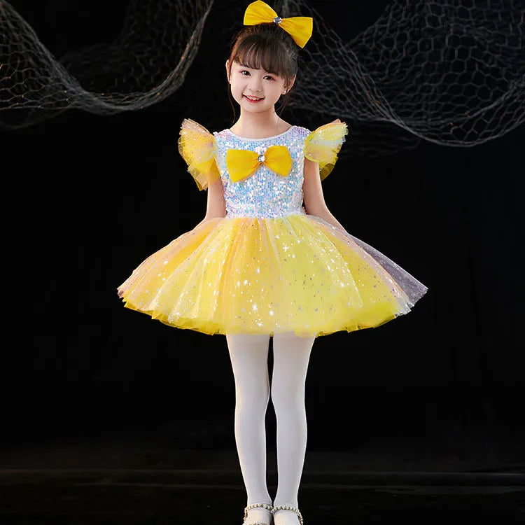 Summer Party Girls Dresses Kids Clothes Vestidos Princess Outfit Girl Dress Tutu Stage Ballet Leotards Dance Costumes Ballerine