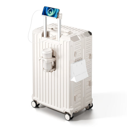 Luggage Unisex 20-inch Carry-On Suitcase 29-inch Large Capacity Aluminum Frame Travel Password Suitcase with Smooth wheels