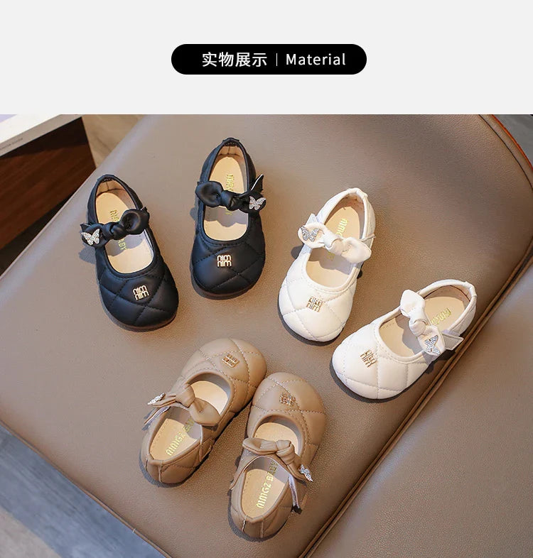Toddler Little Girl Mary Jane Dress Shoes Ballet Flats for Kids Girl Party School Shoes Bowknot Princess Shoes 21-30