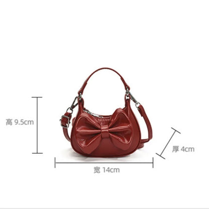 Kids Girls Cute Bowknot Handbag Fashion Crossbody Bag Detachable Strap Mini Shoulder Bag for Children Stylish Purse